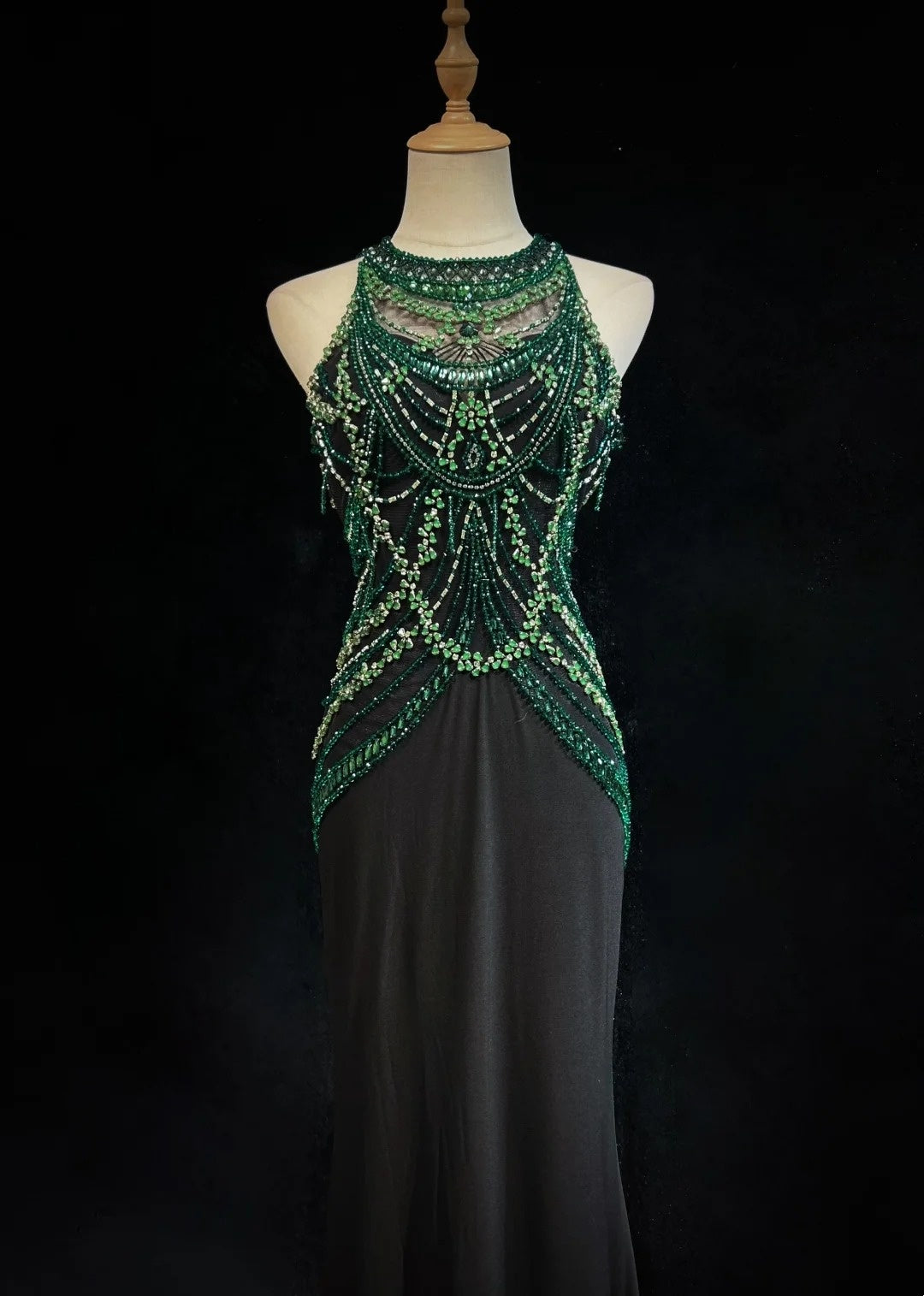 Vintage Prom Dresses Mermaid Scoop With Sparkle Beaded Backless Black – RubyFashionDress