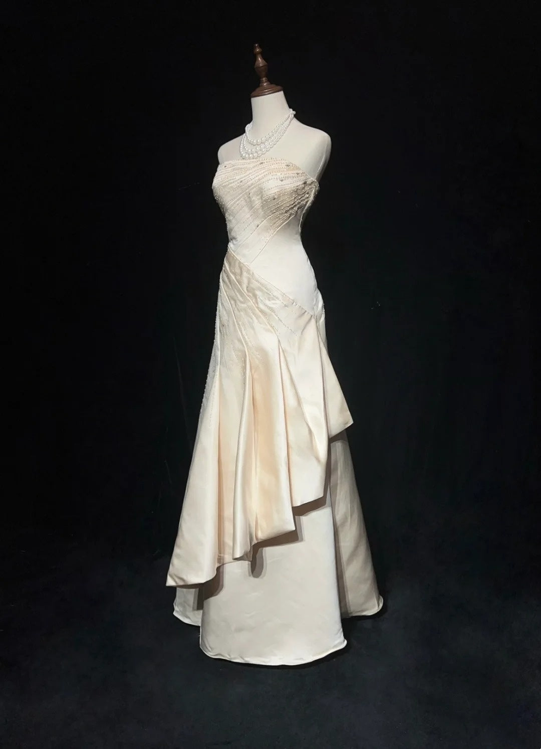 Vintage 20s Wedding Dresses Mermaid Strapless With Beading Summer Garden Long Bridal Gown N3683