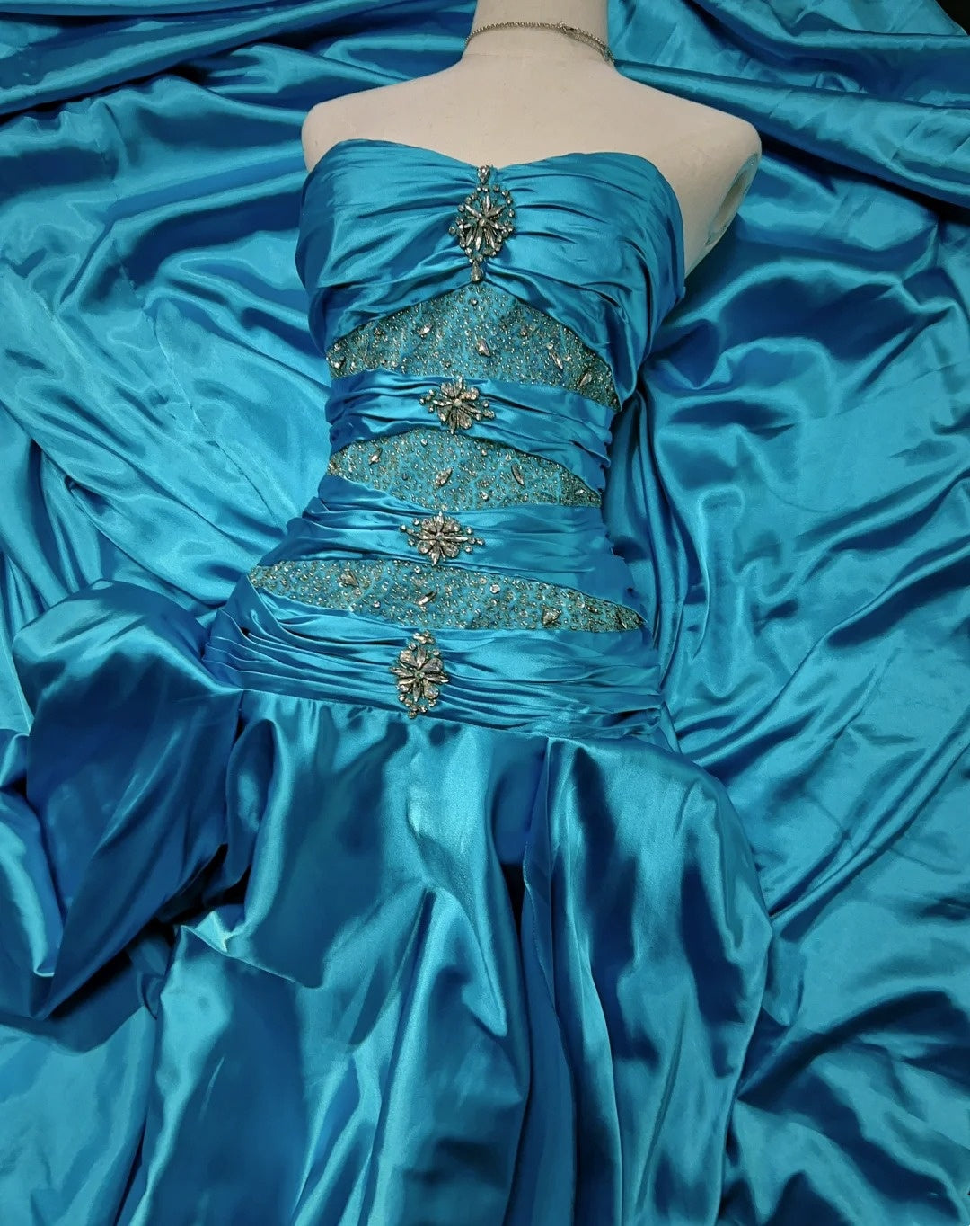 Modest Prom Dresses Inspo Mermaid Sweetheart Blue Satin With Beading For Women Formal Dress N3213