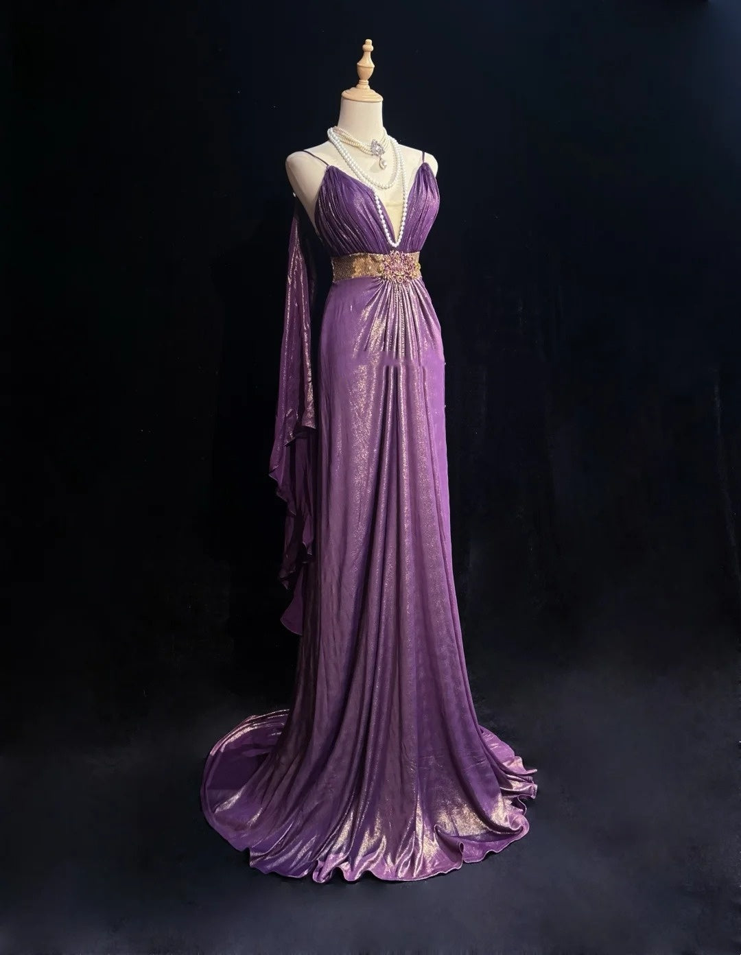 Purple Prom Dress Inspo Mermaid Spaghetti Straps With Cape Birthday Outfits Formal Party Gown RC0105