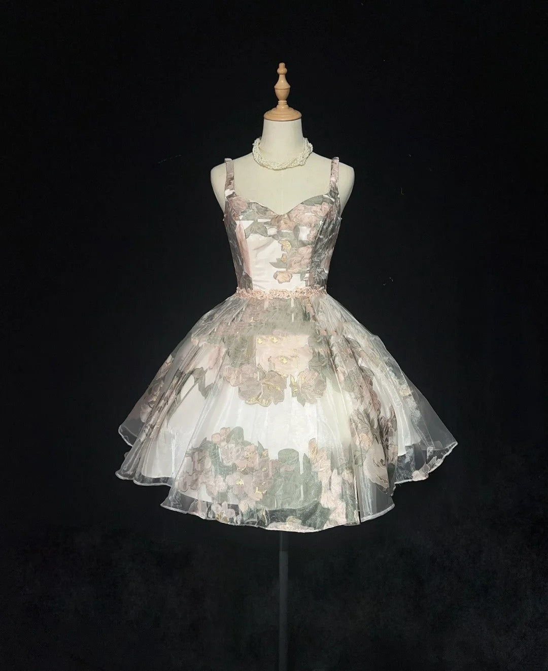 Princess Ball Gown Straps Floral Short Mini 18th Birthday Gown Homecoming Dresses N3706