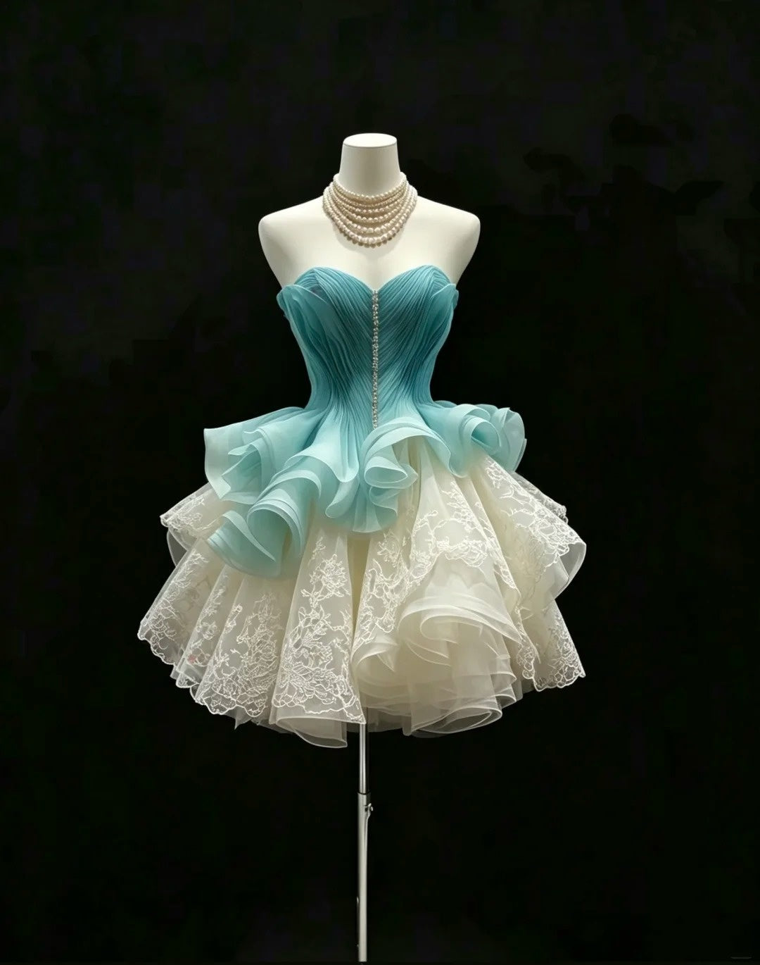 Cute Ball Gown Sweetheart Ivory Blue Lace Graduation Dresses High School For 8th Grade Senior Inspo Homecoming Dress RB3292