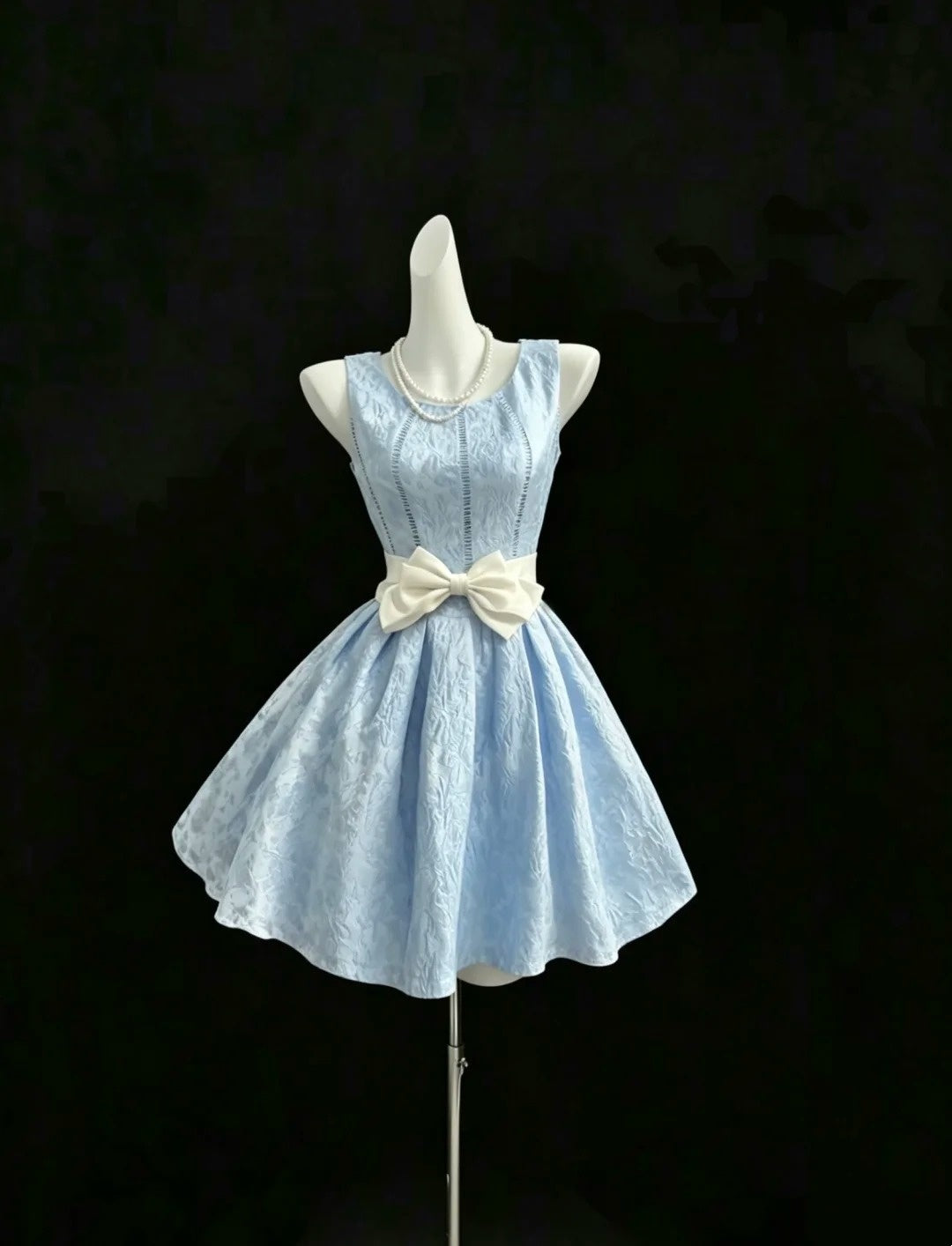 Cute A line With White Bow Blue Lace Graduation Dresses High School For 8th Grade Senior Inspo Homecoming Dress RB3293