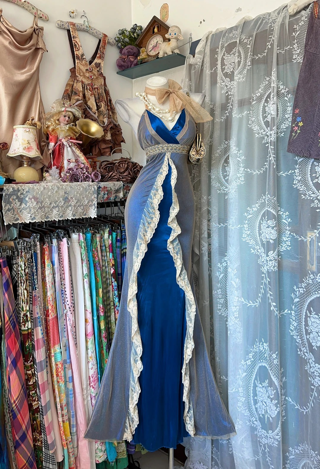 Vintage Prom Dresses Mermaid Halter Navy Blue Backless 1950s Retro Classy Party Formal Outfits RB8994