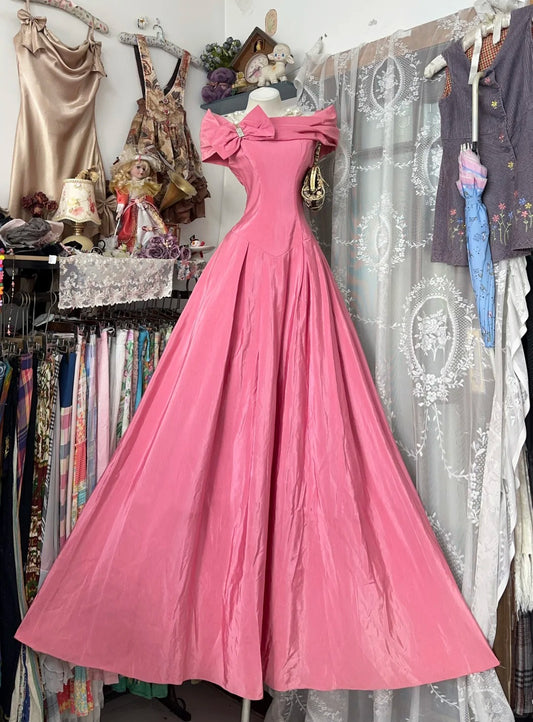 Classy Prom Dresses Ball Gown Off The Shoulder Pink Long Formal Evening Outfits N3763
