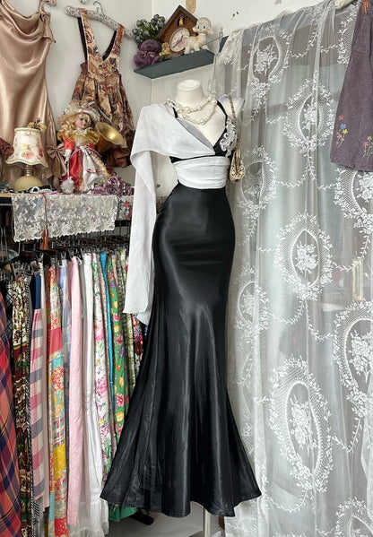 Vintage Prom Dresses Mermaid Halter Black Tie Dress 1950s Retro Classy Party Formal Outfits RB8998