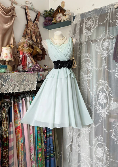 Vintage A Line Mint Green Chiffon Short Cocktail Homecoming Dresses Ideas Hoco Outfits RB5295