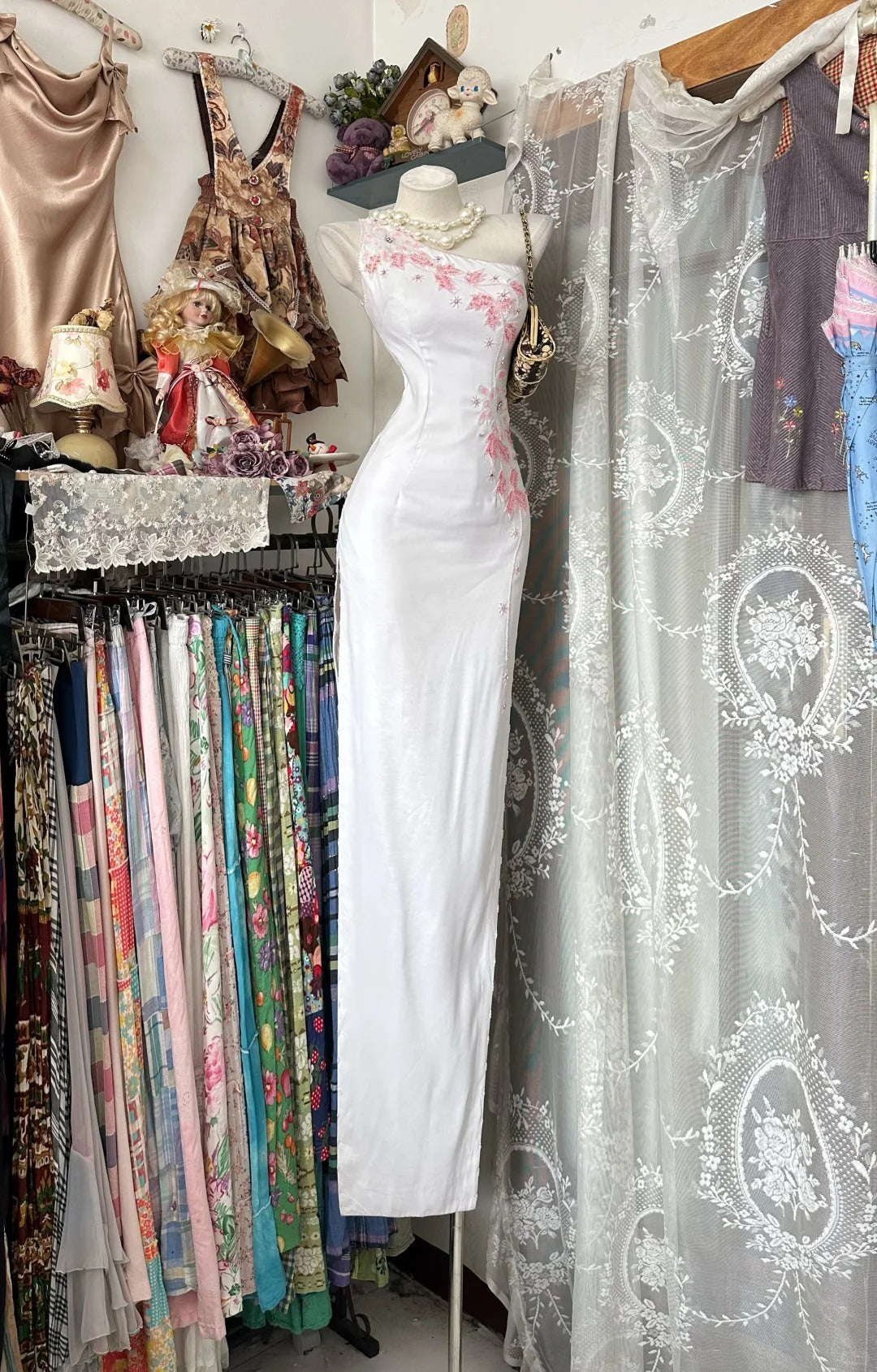 Classy Prom Dresses Sheath One Shoulder White With Beading Long Formal Evening Outfits N3770