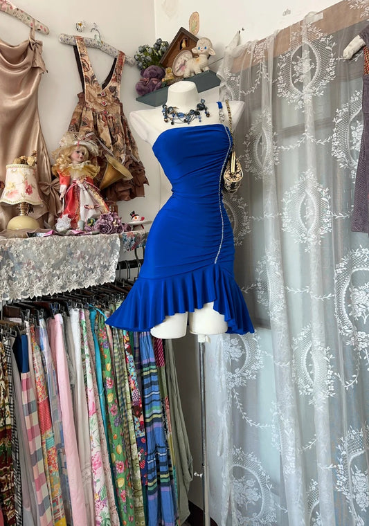 Sexy Sheath Strapless Royal Blue Ideas For Women Short Birthday Dresses Mini Homecoming Outfits N3406