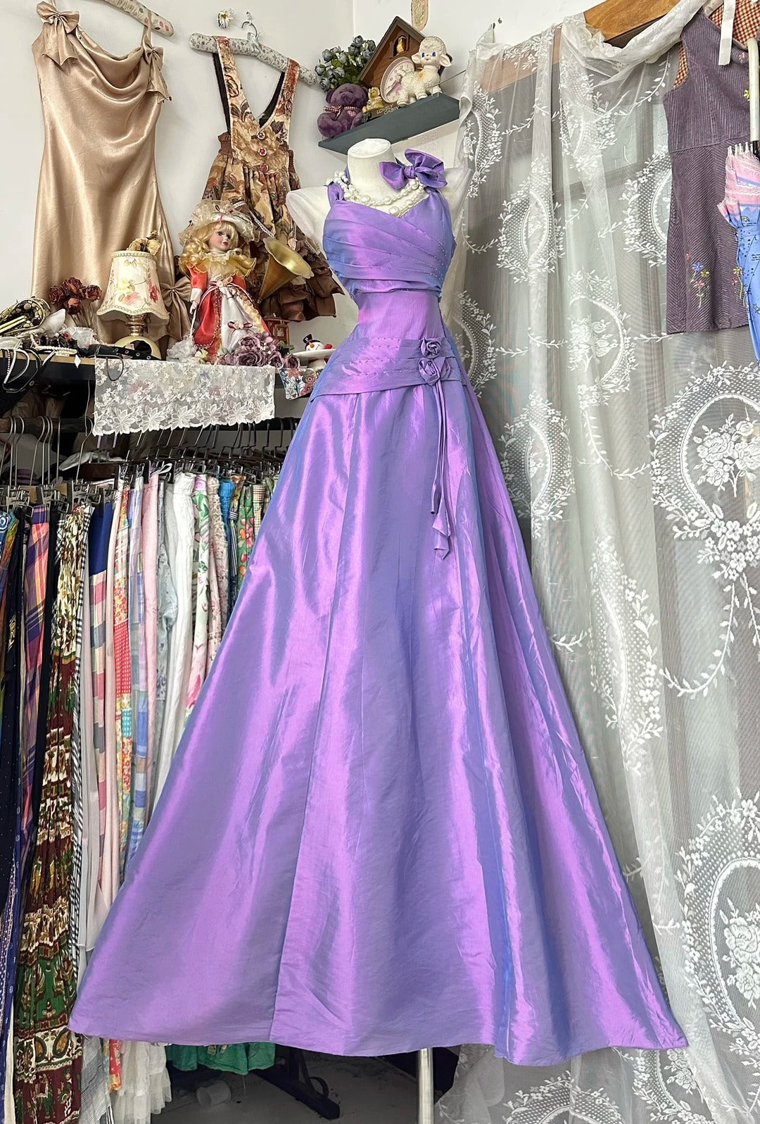 Classy Prom Dresses Mermaid Halter Purple Sleeveless Long Formal Evening Outfits N3776