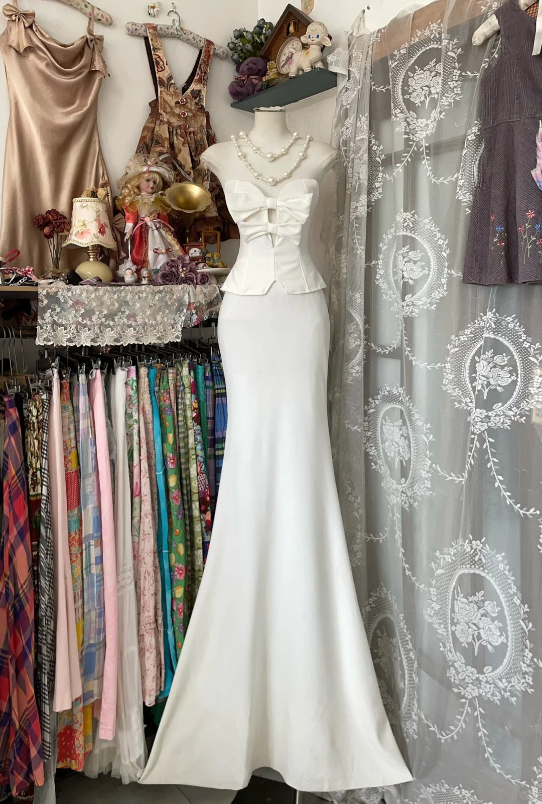 Elegant Fairy Mermaid Sweetheart White Chiffon Evening Gowns Formal Birthday Party Prom Dresses N1706