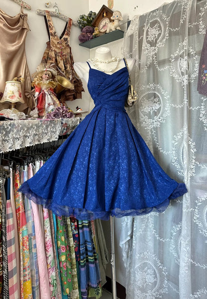 Cute Ball Gown Spaghetti Straps Royal Blue Short Party Dresses Homecoming Cocktail Gowns RB8985