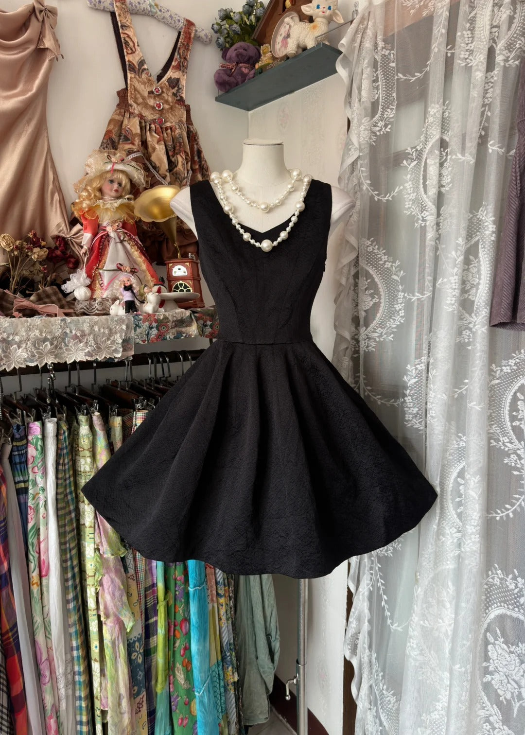 Vintage Ball Gown Little Black Dress Graduation Birthday Outfits Homecoming Dresses N3758