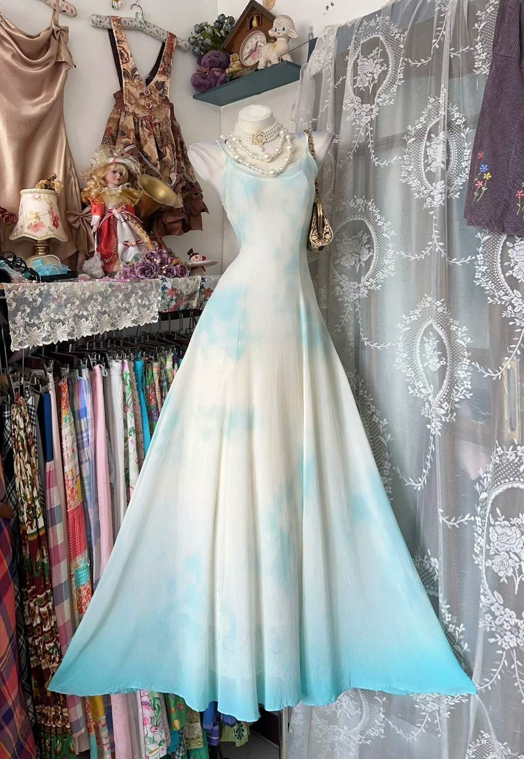 Vintage 90s Prom Dresses A line Spaghetti Straps y2k Chiffon Long Party Formal Outfits RB8998