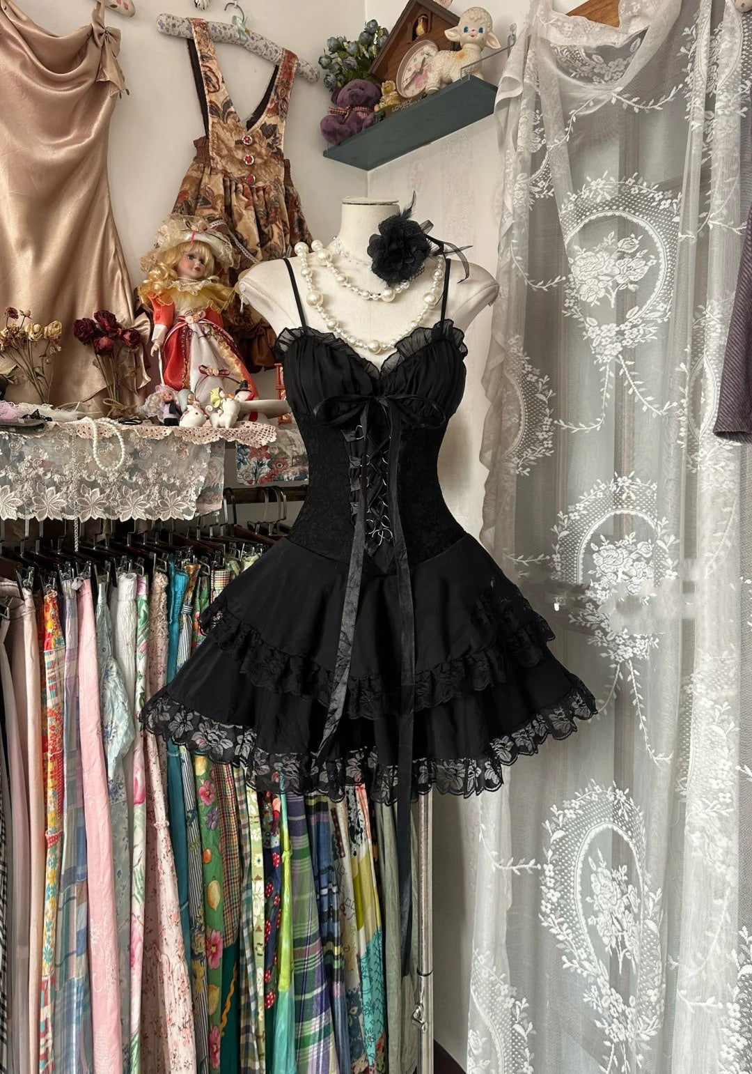 Vintage A line Spaghetti Strapp Black Short Graduation Birthday Outfits Homecoming Dresses N3729