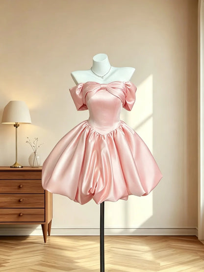 Pretty Outfit Ideas For Teens Girls Mini Senior Inspo Short Pink Ball Gown Birthday Outfits Homecoming Dress RB3059