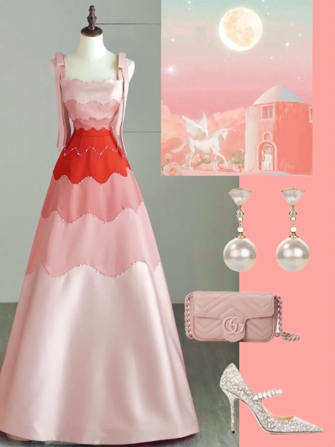 Ball Gown Straps Pink Satin Long Prom Dress Fashion Aesthetic High School Formal Dresses Party Outfits Prom Gown N681