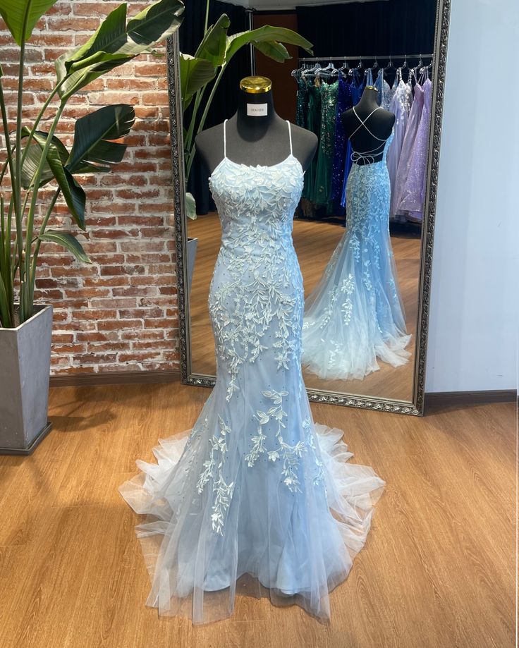 Elegant Sheath-Column Floor Length Tulle Prom Dress Party Dresses Online AB1688