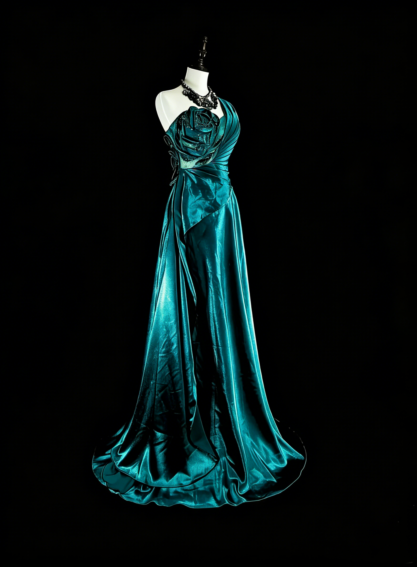 Vintage Prom Dresses Aesthetic 1950s Retro Classy A Line Dark Green Long Inspo Formal Gowns N1992