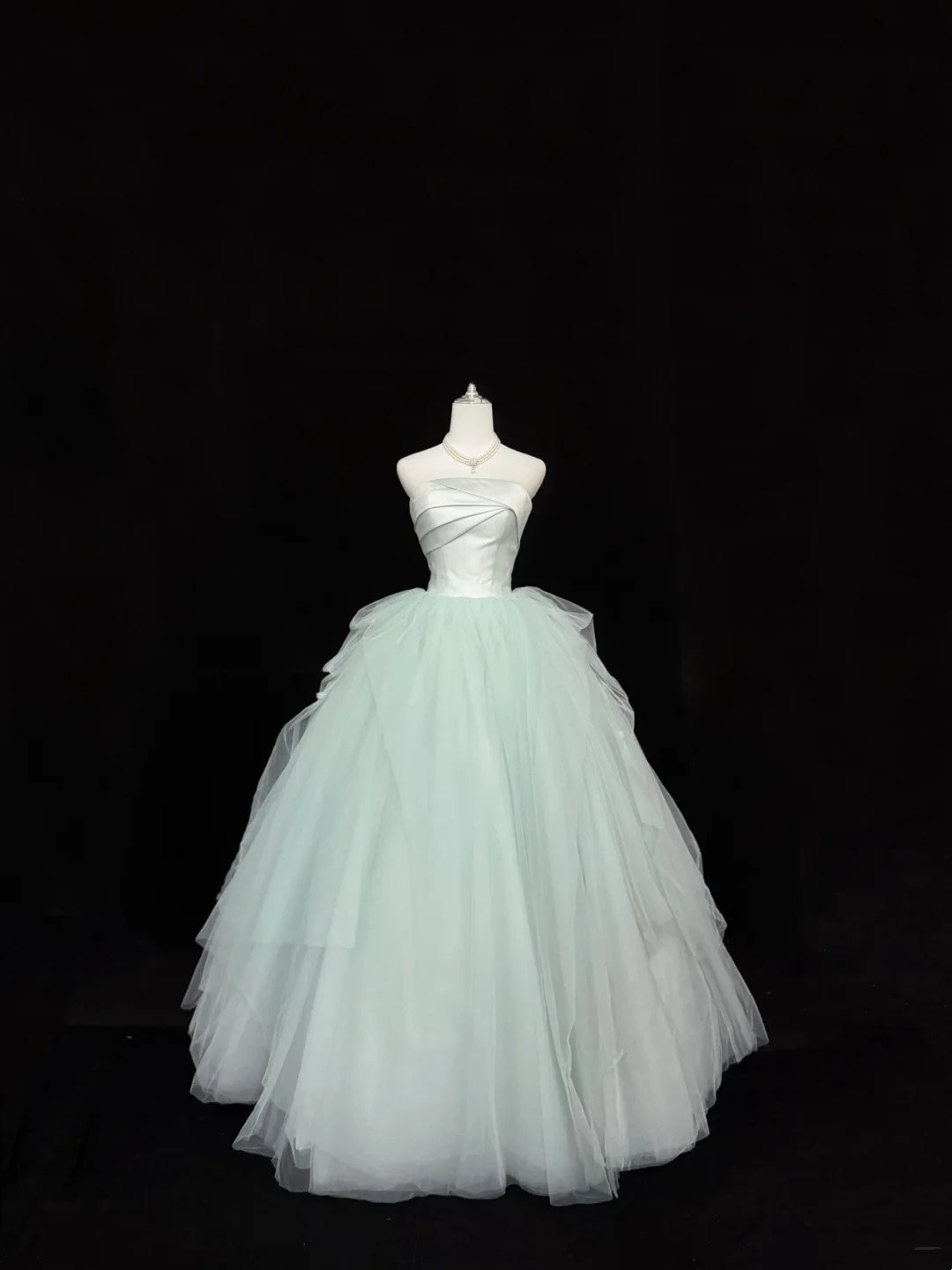 Sweet 15 Quinceanera Dress Ball Gown Strapless Mint Green Long 15th Birthday Gown RC0355