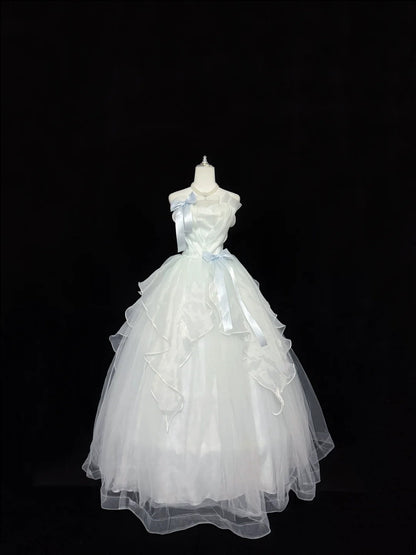 Cute Sweet 16 Dresses Long Ball Gown Strapless Tulle Formal Sweet Sixteen Birthday Gown RC0245