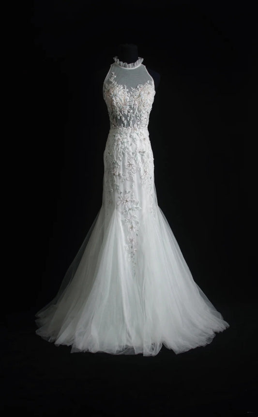 Retro Mermaid Scoop White With Appliques 2000s Long Prom Dresses Inspo 19th Birthday Outfits Formal Dress N505