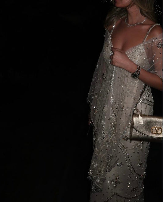 Sparkly Mermaid Spaghetti Straps Prom Dresses For Women Beaded Bodice Party Gown Birthday Outfits N1572