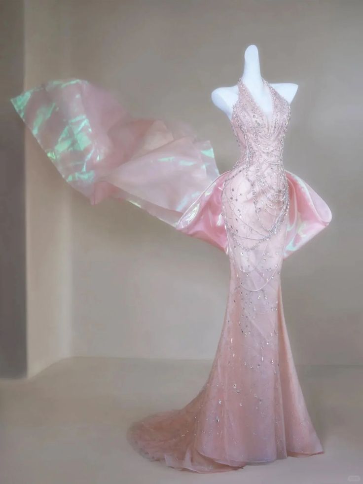 Classy Mermaid Halter Pink Sequin For Senior Teens Girls People Long Prom Dresses Formal Dress 20th Birthday Outfits N135