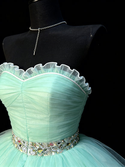 Cute Ball Gown Sweetheart Light Sky Blue Tulle Short Hoco Outfits Middle School Homecoming Dresses Cocktail Gown N1179