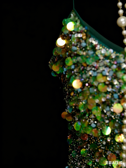 Vintage Mermaid Spaghetti Straps Green Sequin With Beads Bodice College Formal Outfit Long Prom Graduation Dresses For Teens N1305