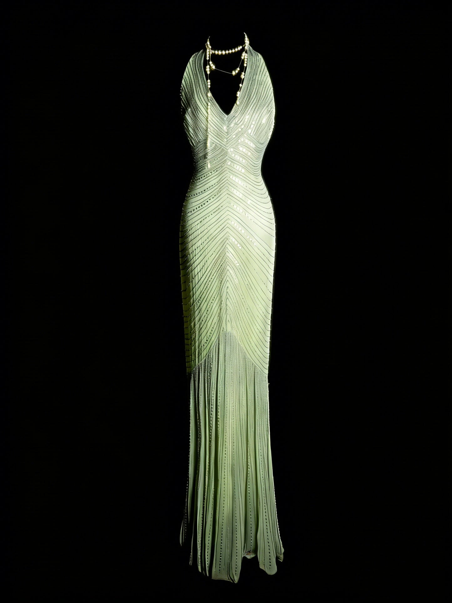 Modest Mermaid V Neck Mint Green Beaded Senior 80s Prom Dresses High School Long Formal Dress N1337