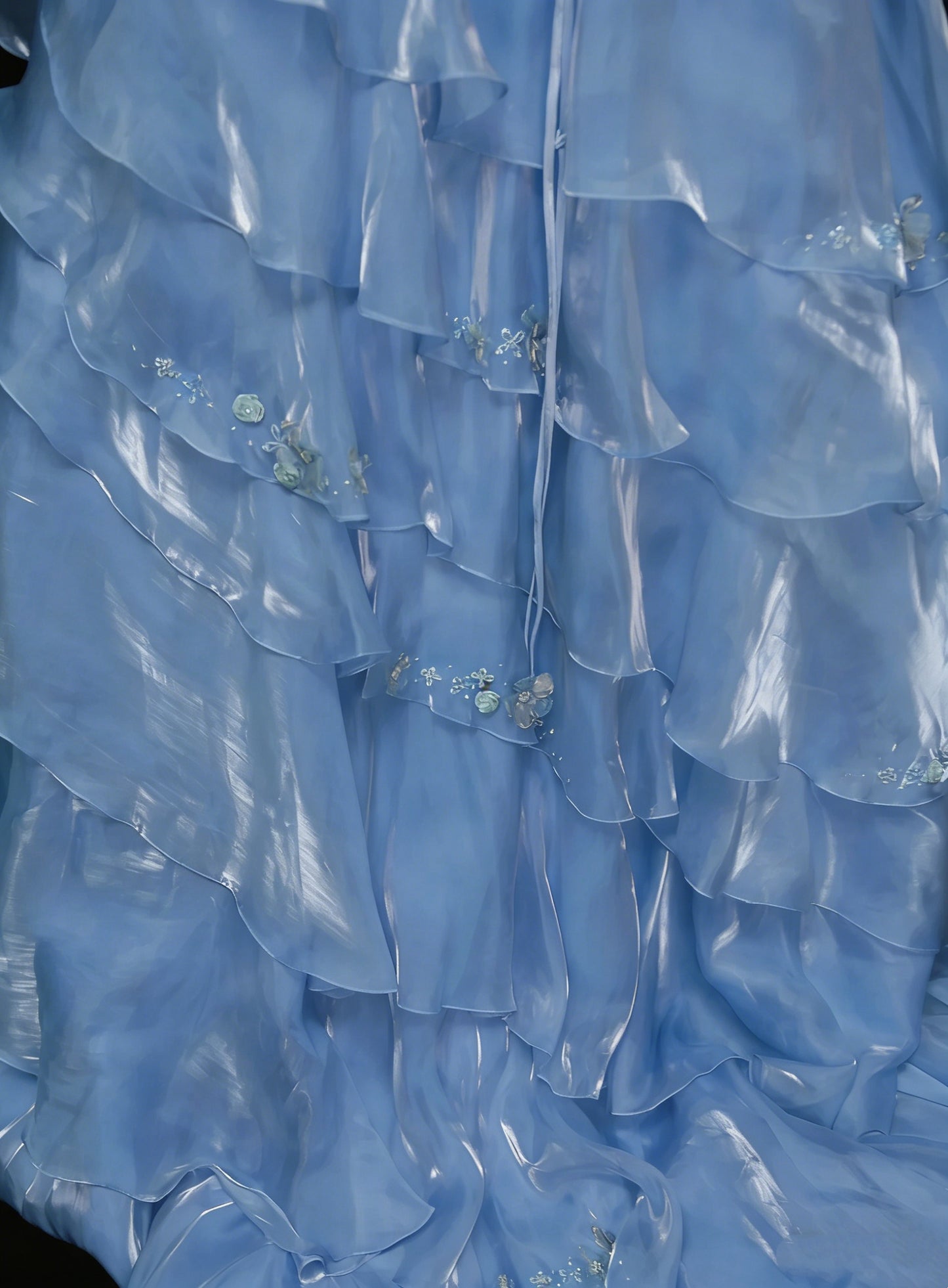 Vintage Prom Dresses Aesthetic Ball Gown Square Light Sky Blue Long Inspo Formal Party Gowns N1828