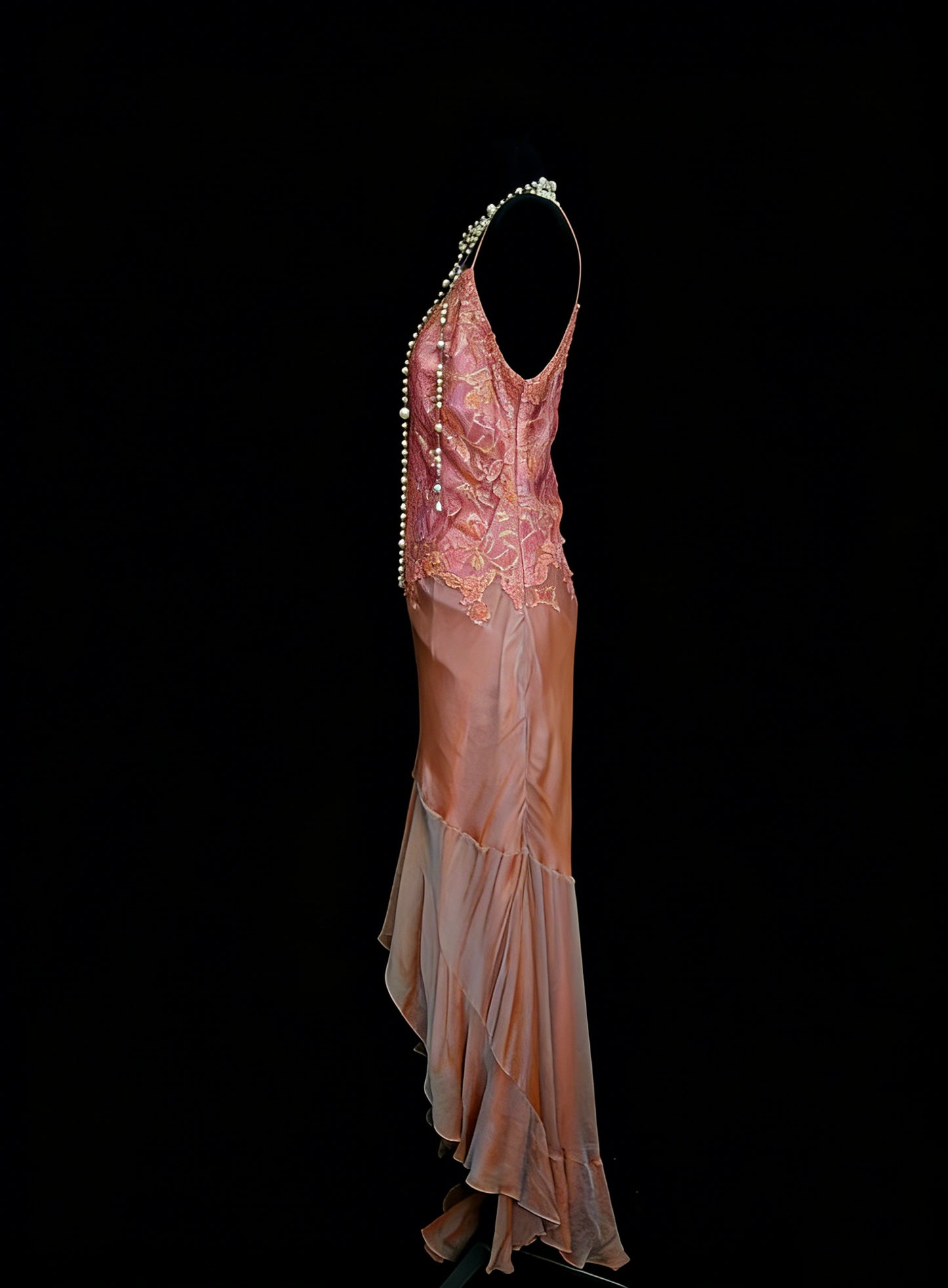 Vintage Prom Dresses Aesthetic 1950s Retro High Low Blush Pink Long Party Dress N2125