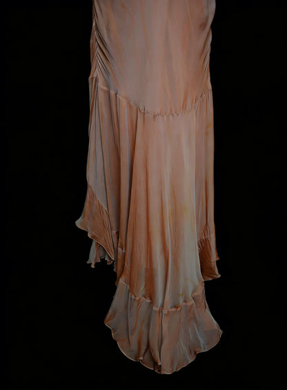 Vintage Prom Dresses Aesthetic 1950s Retro High Low Blush Pink Long Party Dress N2125