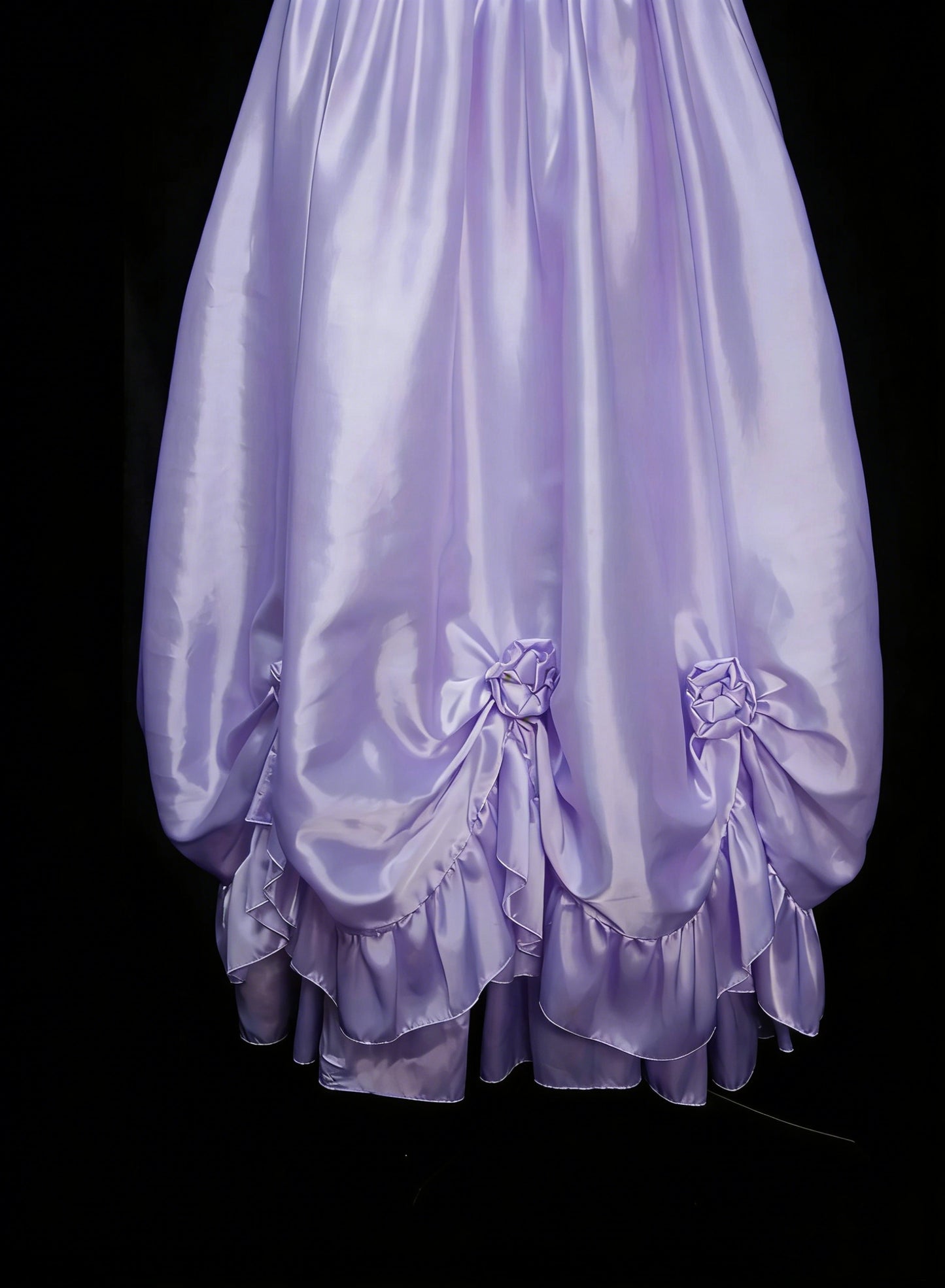 Vintage Prom Dresses Aesthetic 1950s Retro A line Lilac Mid Length Satin Party Dress N2128