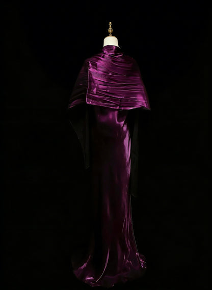 Vintage Prom Dresses Aesthetic 1960s Retro Mermaid Spaghetti Straps Purple Long Party Dress N2130