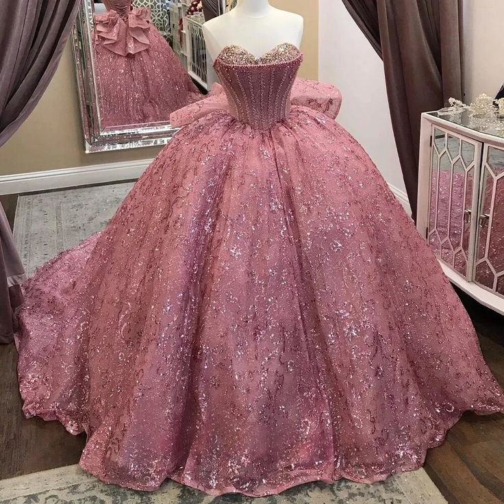 Glittering Luxury Quinceanera Dress Ruffles Ball Gown Sweetheart Vestidos De 15 Anos Formal Party Long Gorgeous Prom Dresses Sweet 16 Dress B274