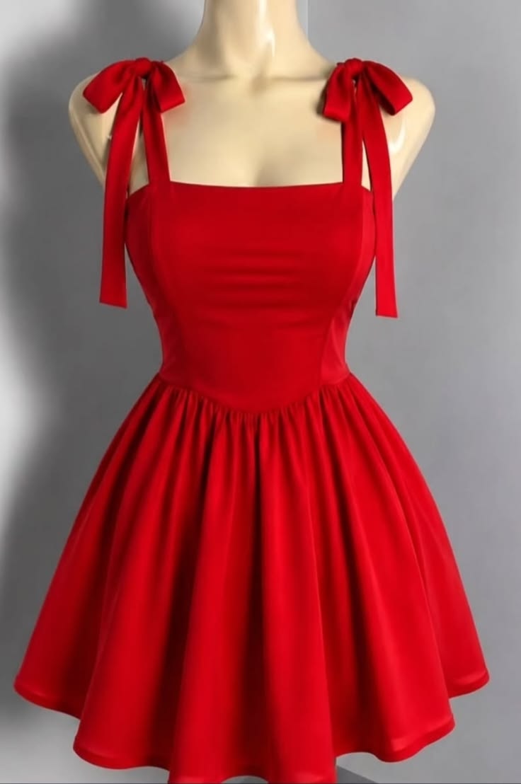 Elegant Party Dress Ideas for Women A line Straps Red Short Homecoming Dresses Inspo Hoco Outfits RB8758