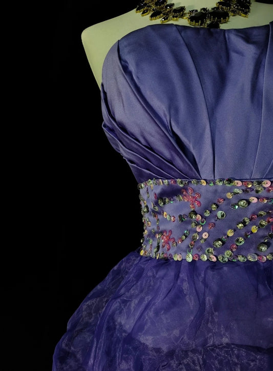 Unique Ball Gown Strapless Royal Blue Tulle Inspo 2000s Hoco Gowns Short Inspo Homecoming Dresses N1357