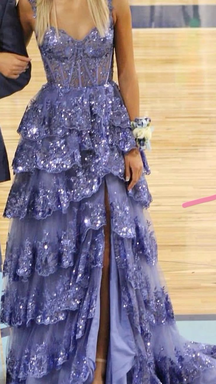 Sparkly Sleeveless Spaghetti Straps Sequins Ball Gown Navy Blue Prom Dresses AB457