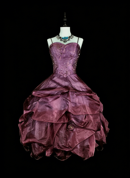 Unique Ball Gown Spaghetti Straps Purple Inspo Vintage Fashion 2000s Hoco Short Inspo Homecoming Dresses N2018
