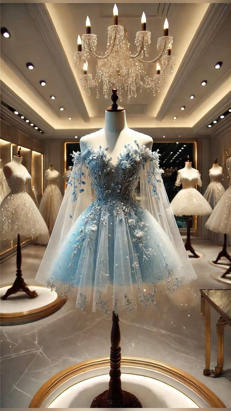Fancy Ball Gown Off The Shoulder Light Sky Blue Tulle With Applique Mini Short Hoco Party 18th Birthday Dress Ideas Homecoming Dresses RB4113