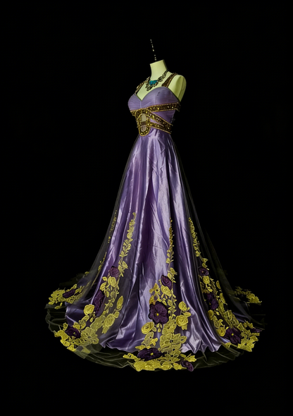 Retro A line Spaghetti Straps Grape Satin Sleeveless 70s Prom Dresses Long Formal Party Gowns N1487