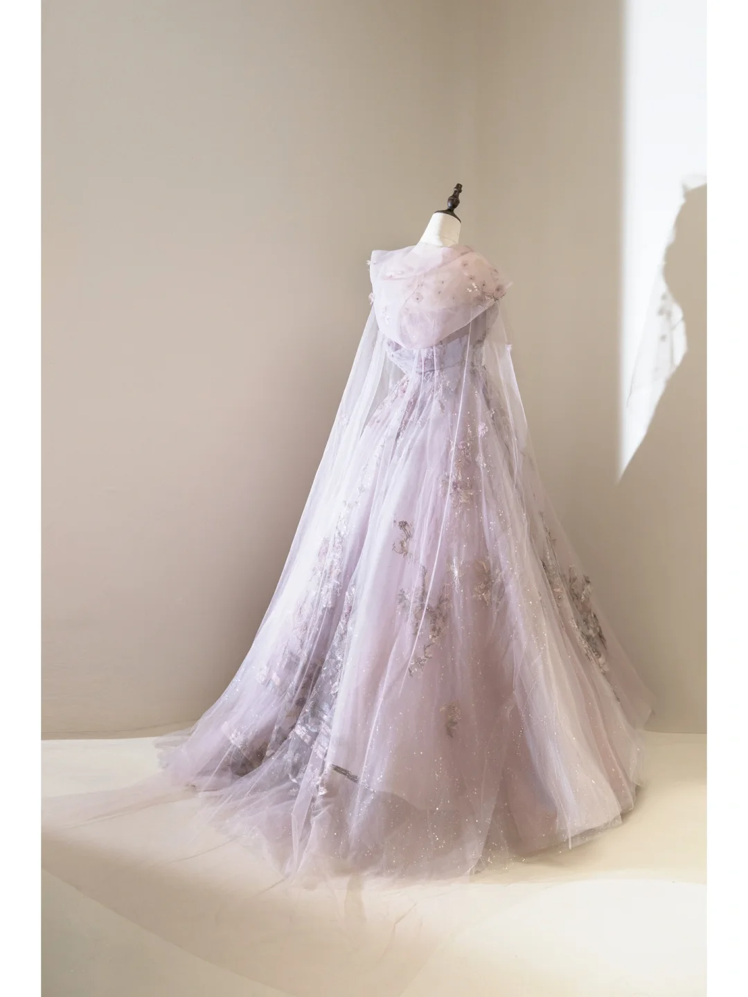 Unique Ball Gown Strapless Lilac Tulle With Multi Layered Long Prom Quinceanera Dresses Sweet 15 16 Birthday Gown AB903