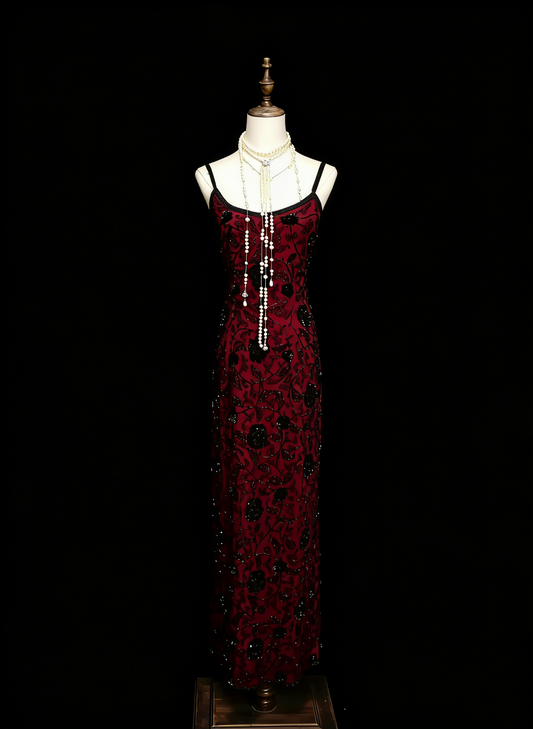 Sparkly Mermaid Spaghetti Strap Red Sleeveless Summer Formal For Women Girls Teens Prom Dresses N2239
