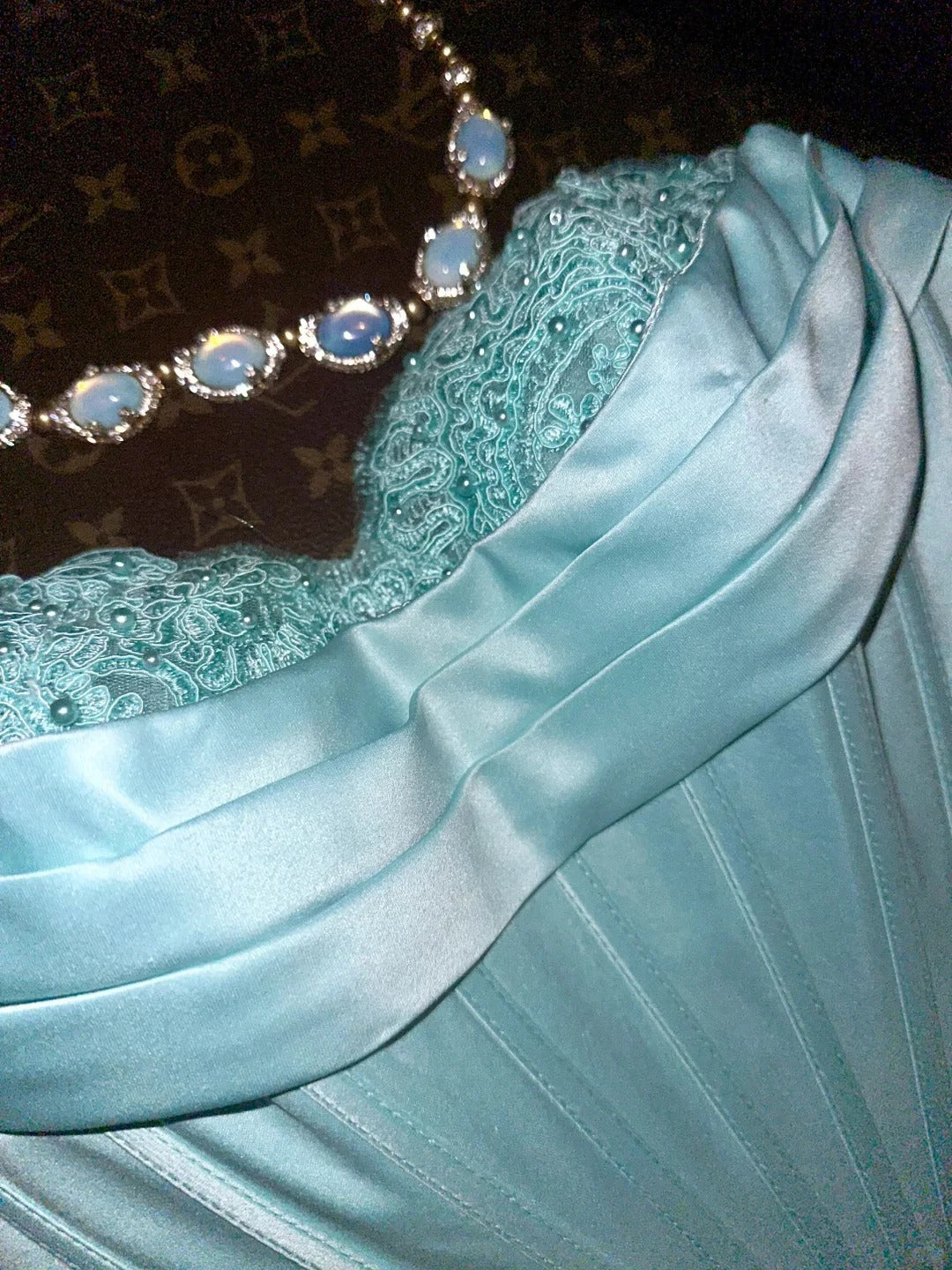 Charming Ball Gown Sweetheart Blue Chiffon With Tiered Long Prom Dresses Formal Outfits Evening Night Dress RB8264
