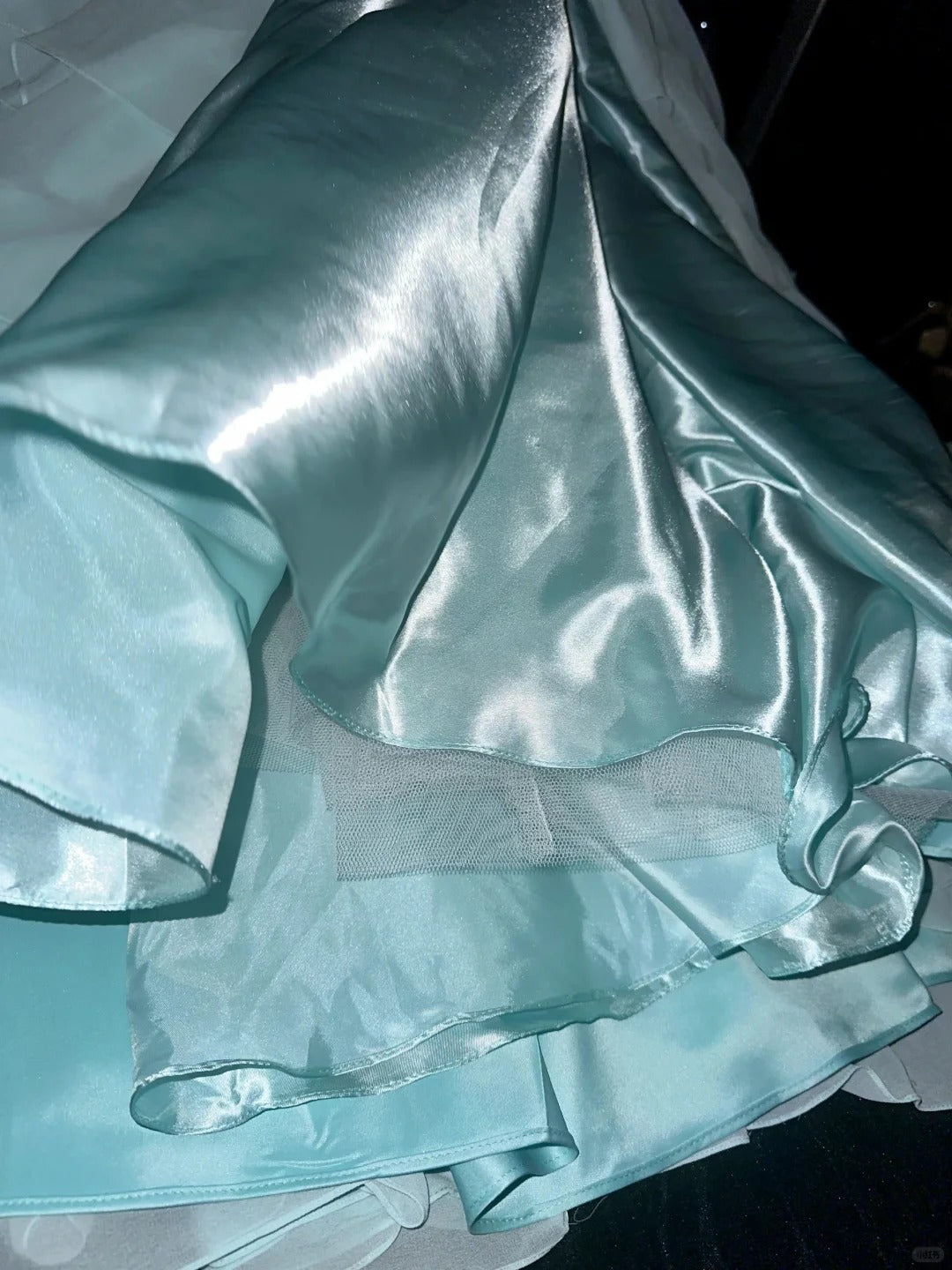 Charming Ball Gown Sweetheart Blue Chiffon With Tiered Long Prom Dresses Formal Outfits Evening Night Dress RB8264