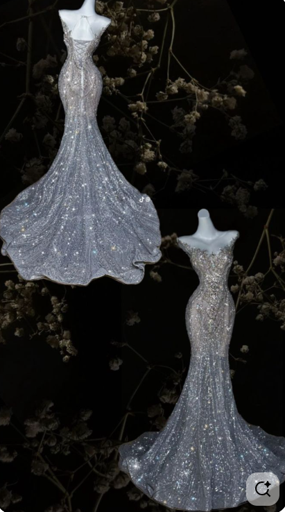Classy Prom Dresses Mermaid Beautiful Sparkle Red Carpet Evening Gown Long Formal Dress N4042