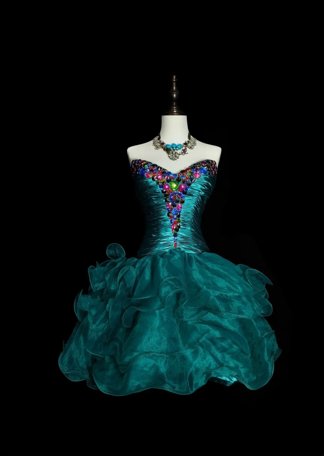 Unique Ball Gown Sweetheart Dark Green Tulle Inspo 2000s Hoco Gowns Short Inspo Homecoming Dresses N1362