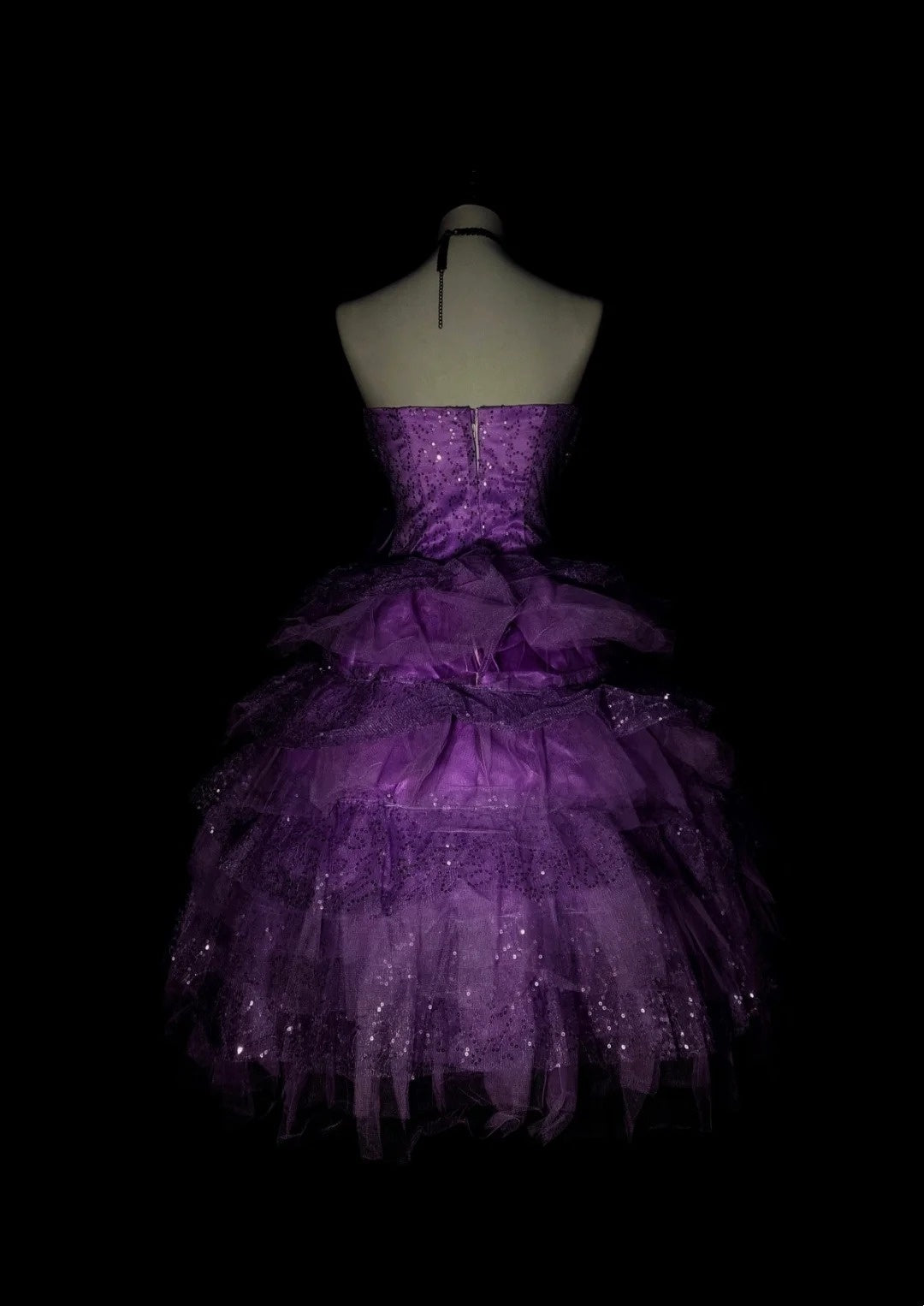 Unique Ball Gown Strapless Purple Tulle Inspo 2000s Hoco Gowns Short Inspo Homecoming Dresses N1363